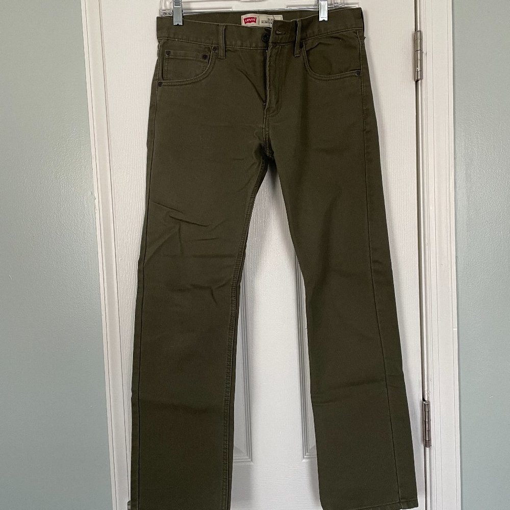 Levi's 513 Slim Straight - Olive pants - 29W x 30L
